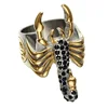 Punk Black Crystal Scorpions Cool Gold Color Titanium Stainless Steel Signet Rings for Men
