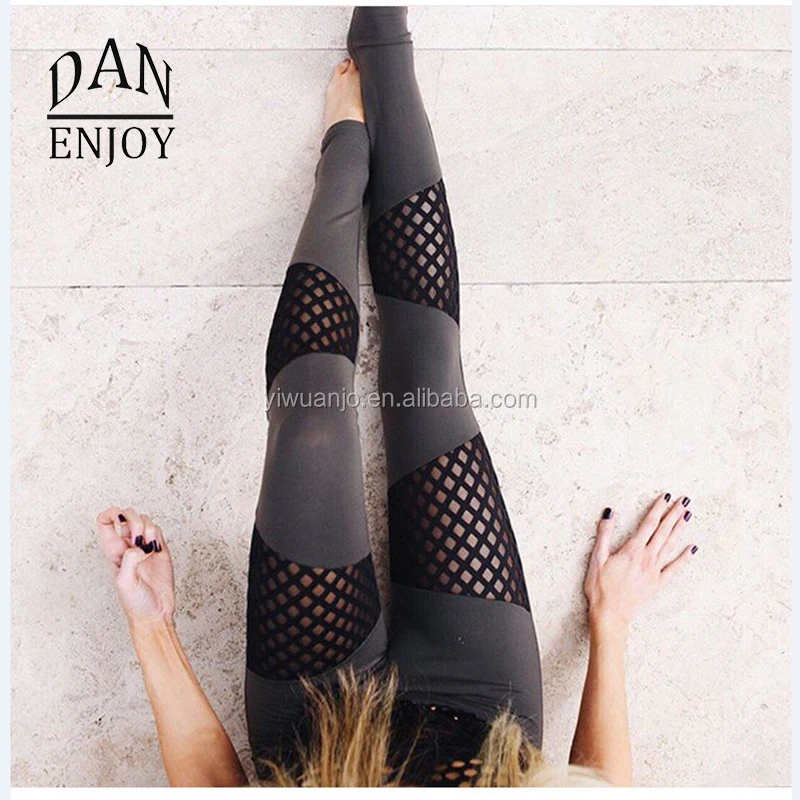 

Sexy Mesh Gym Clothes Great Stretch Sports Tights Wholesale Yoga Pants For Women C134, Same as picture