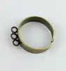 Antiqued Bronze Adjustable Ring Base W/3 Loops