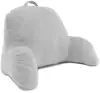 Custom Logo Plush Office Back Cushion For Sofa Rest Back Stuffed Reading Pillow With Arms T Shape Lumbar Reading Pillow