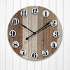Wooden Decorative Brown Round Fit Compact Digital Wall Clock