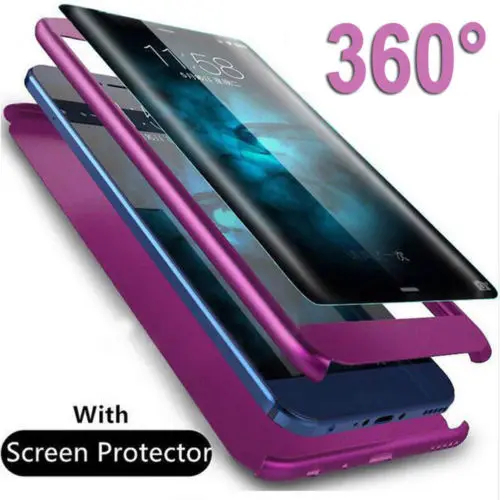 

Free Shipping 360 Degree Full Protective Case for Samsung Galaxy Note 9 S7 Edge S8 S9 Hard Cover, Red;blue/black/gold/rose gold/purple/green/silver