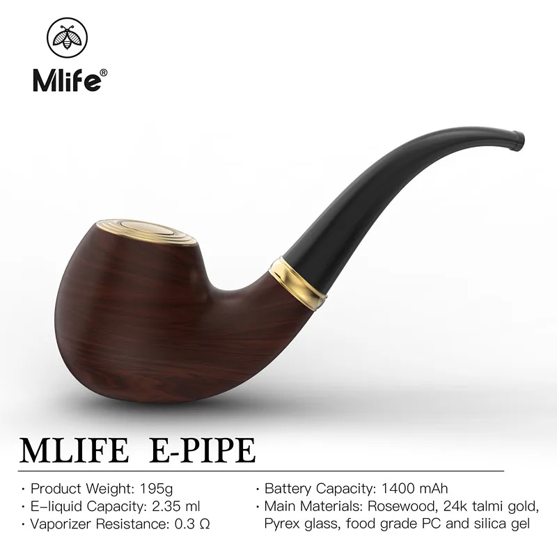 Mlife E-PIPE P3 kit 1400mah Battery Mod 2.35ML Atomizer Big Vaporizer Vapor pen Mods city