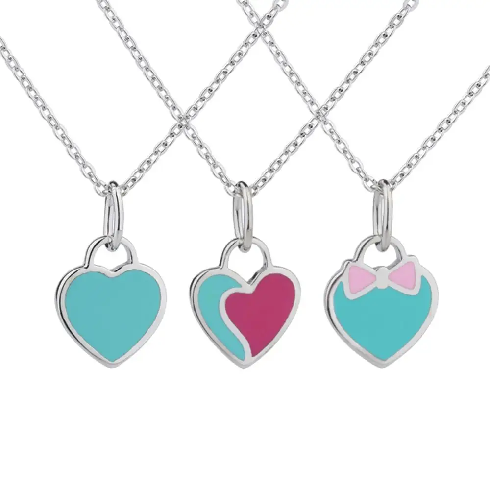 

925 sterling silver heart jewelry adjustable necklace