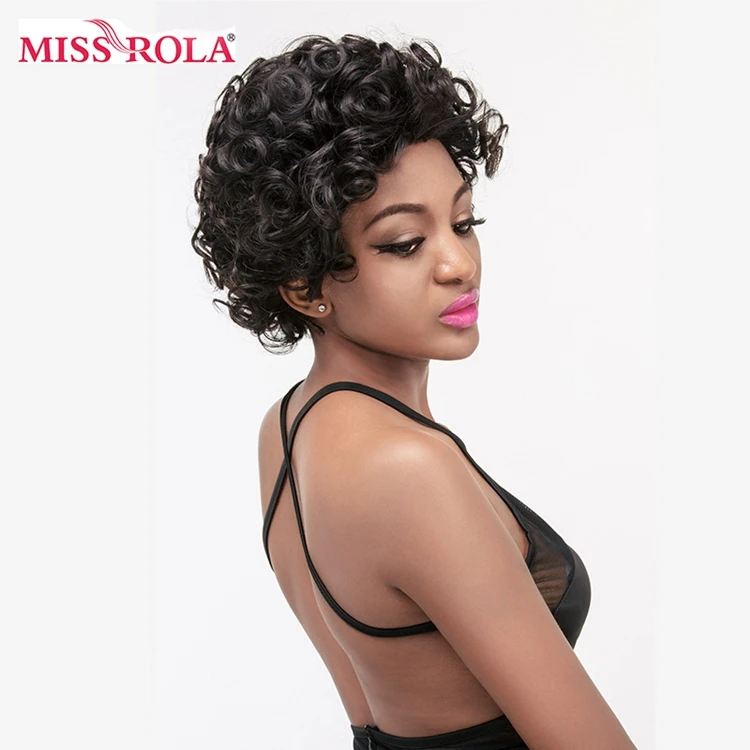 

Flower Curly Short Human Hair Wig For Women