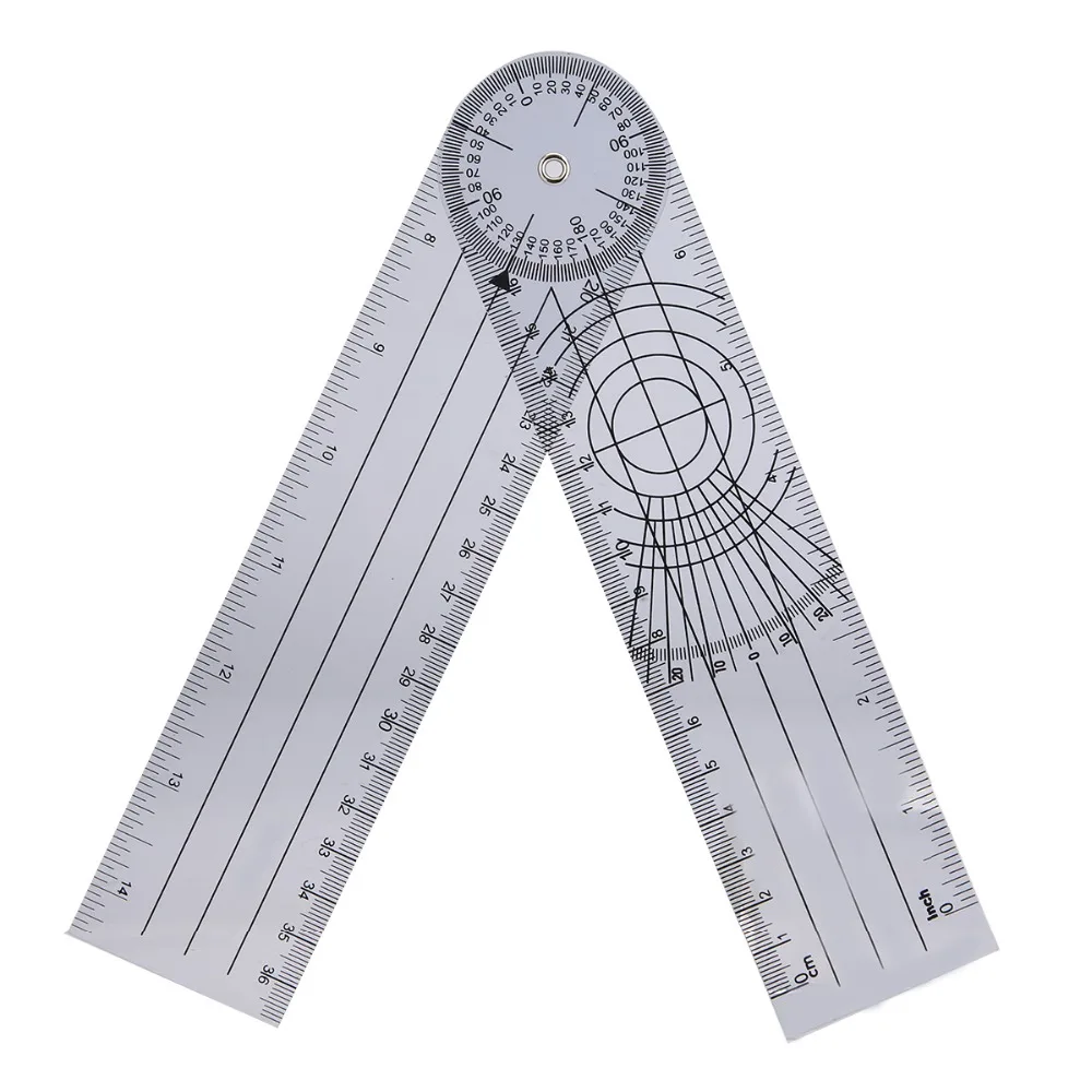 Userful Multi-Ruler 360 Degree Goniometer Angle Medical Spinal Ruler CM/INCH 