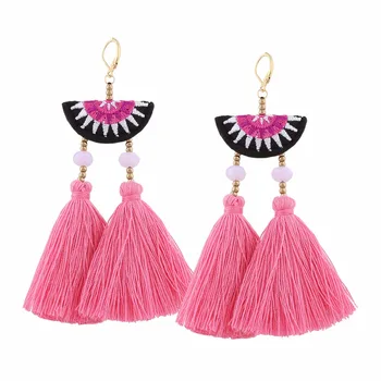 2017 New Arrival Fashion Designer Earrings Hand Made Embroidery 2017 New Arrival Fashion Designer Earrings Hand Made Embroidery Flower Metal Bead Crystal Tels For