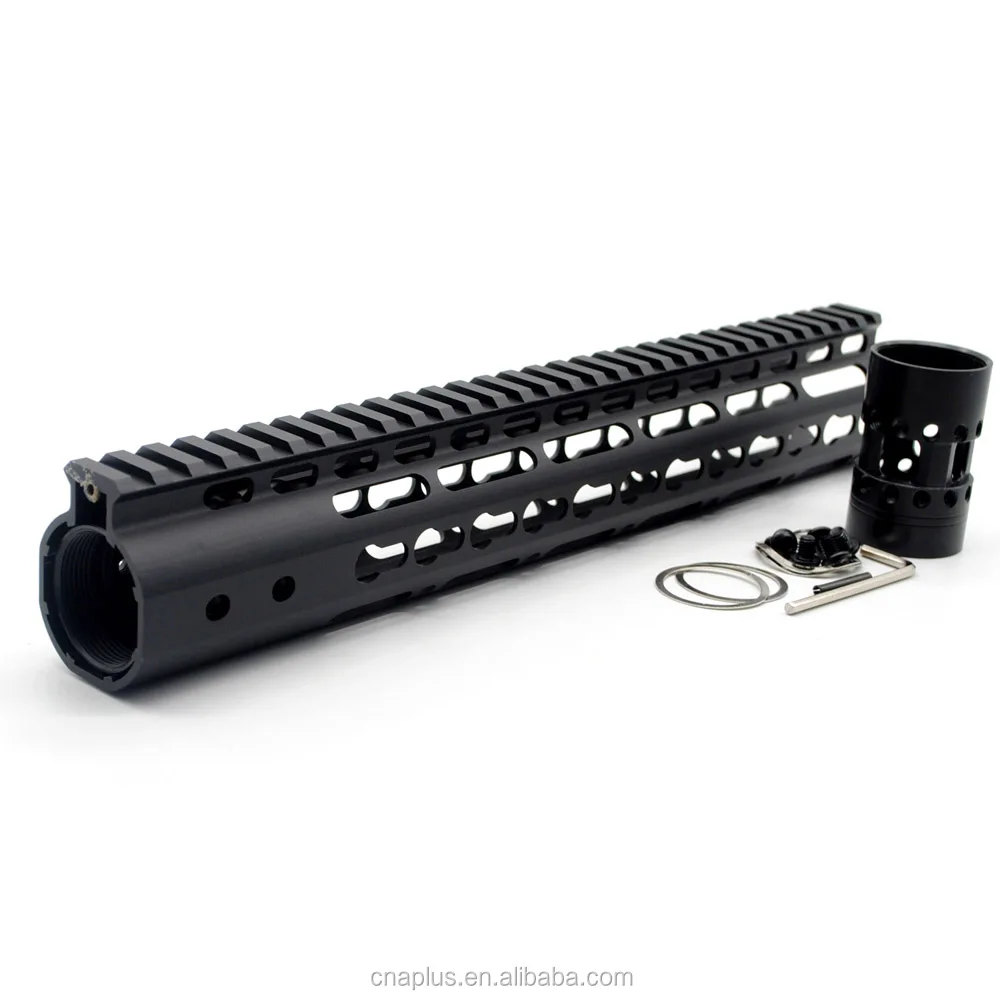 

12 inch NSR Ultralight Free Float Keymod AR15 Handguard with Rail Mount System & Steel Barrel Nut, Black