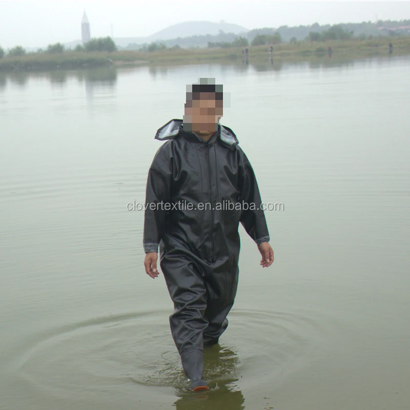 Black Rubber Plus Size Chest Waders Breathable Body Full Fishing Waders