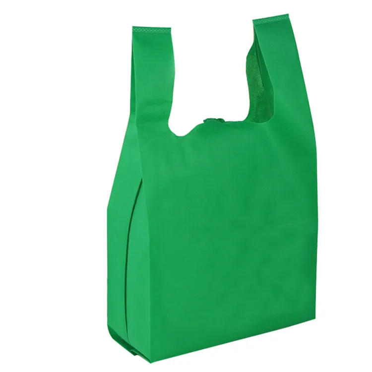 Wholesale Recycled Green Color Customized Logo Non Woven Vest Carrier T ...