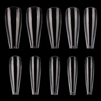 

600pcs New Design T Shape Full Cover French Acrylic Stiletto Artificial False Finger longer coffin Nail Tips