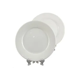 Image of wholesale cheap white porcelain ceramic dinner plate Blank Ceramic Plate wholesale
