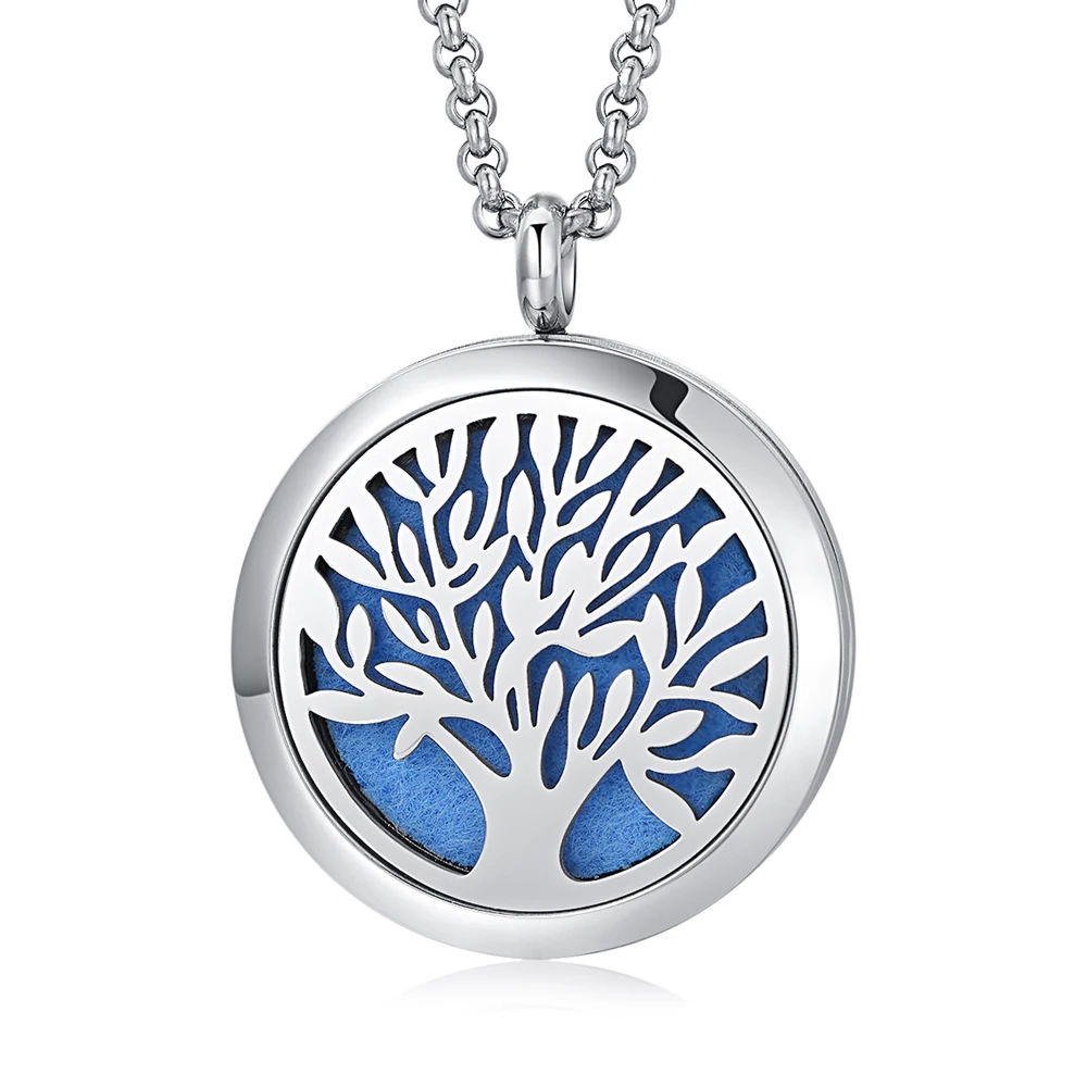 

316 stainless steel jewelry tree of Life aroma diffuser necklace