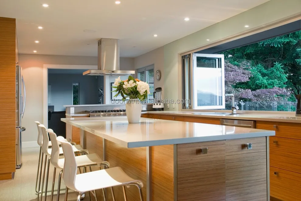 Dubbel glas aluminium tweevoudig ramen voor keuken kast deuren ...