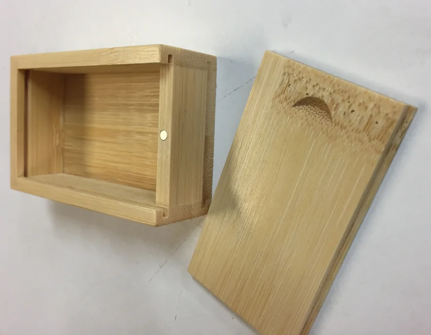 Gift bamboo wood box with sliding lid