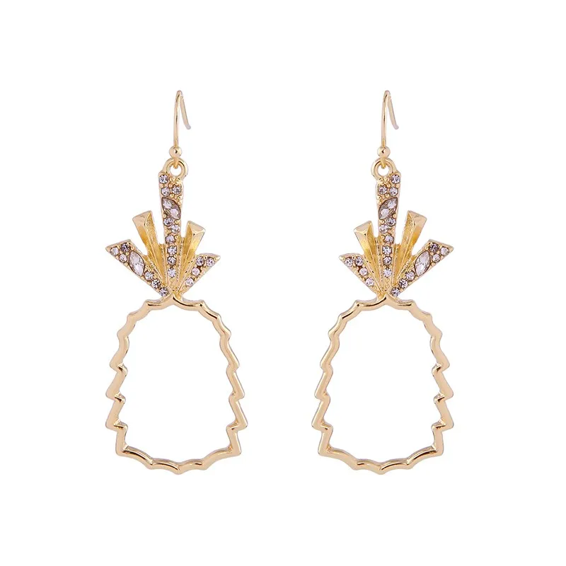 

ed00173c Gold Hoop Designs Earrings Ins Hot Jewels Simple Pineapple Earring, As picture