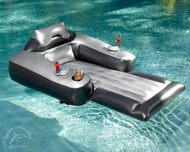 Electric Water Inflatable Floating Lounger Pool Motorized Lounge