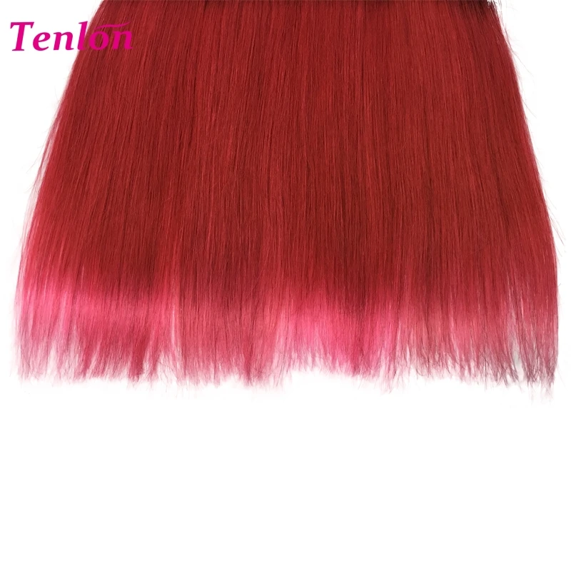 
two tone dark roots ombre colored 100% human hair weave extensions 