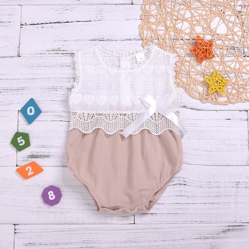 

2019 New Style Elegant Baby Girl Lace Romper for Summer Wear