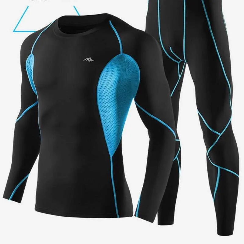 

Men Compression Base Layer T-Shirt Running Fitness leggings sportswear set, Black, gray, blue, yellow, green