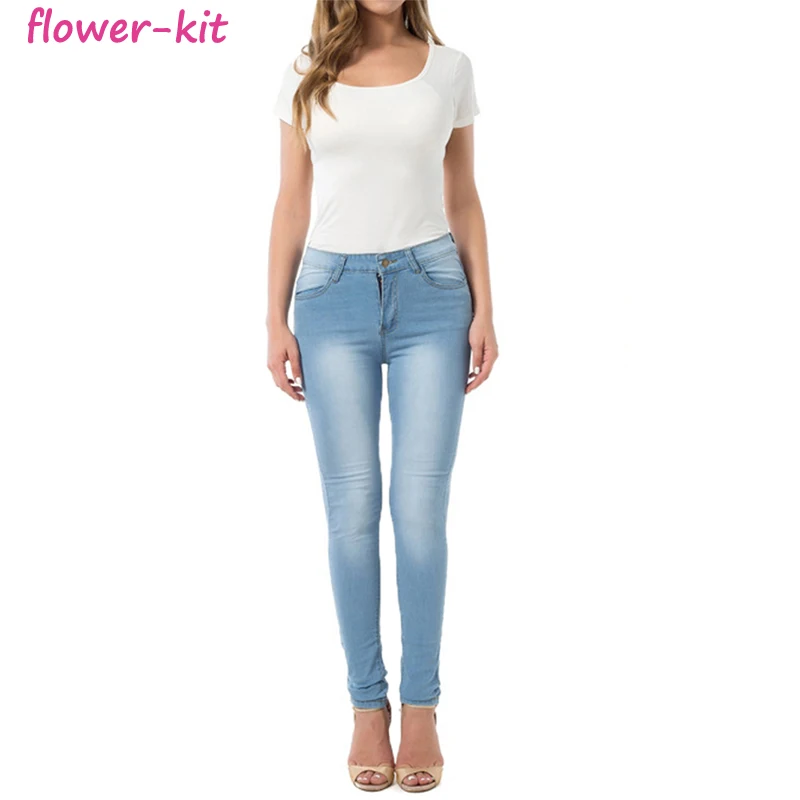 

Wholesale Fashion Stretch Pencil Leggings Jeans Women Denim Skinny Jeans, As shown
