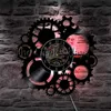 Unique Steam Punk Decorative Wall Clock Vintage Vinyl Record Time Clock With Color Changing LED Light Modern Home Decor