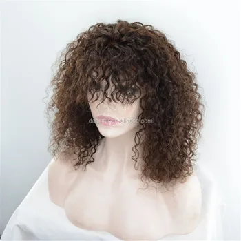 Blonde Kinky Curly Wigs Human Hair Afro 