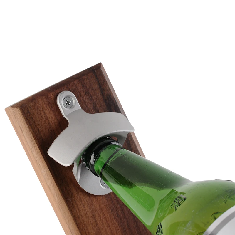 Wall Mount Beer Bottle Opener In Dark Brown Wood Buy Bottle