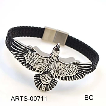 eagle mexican wholesale jewelry leather bracelet engraved larger