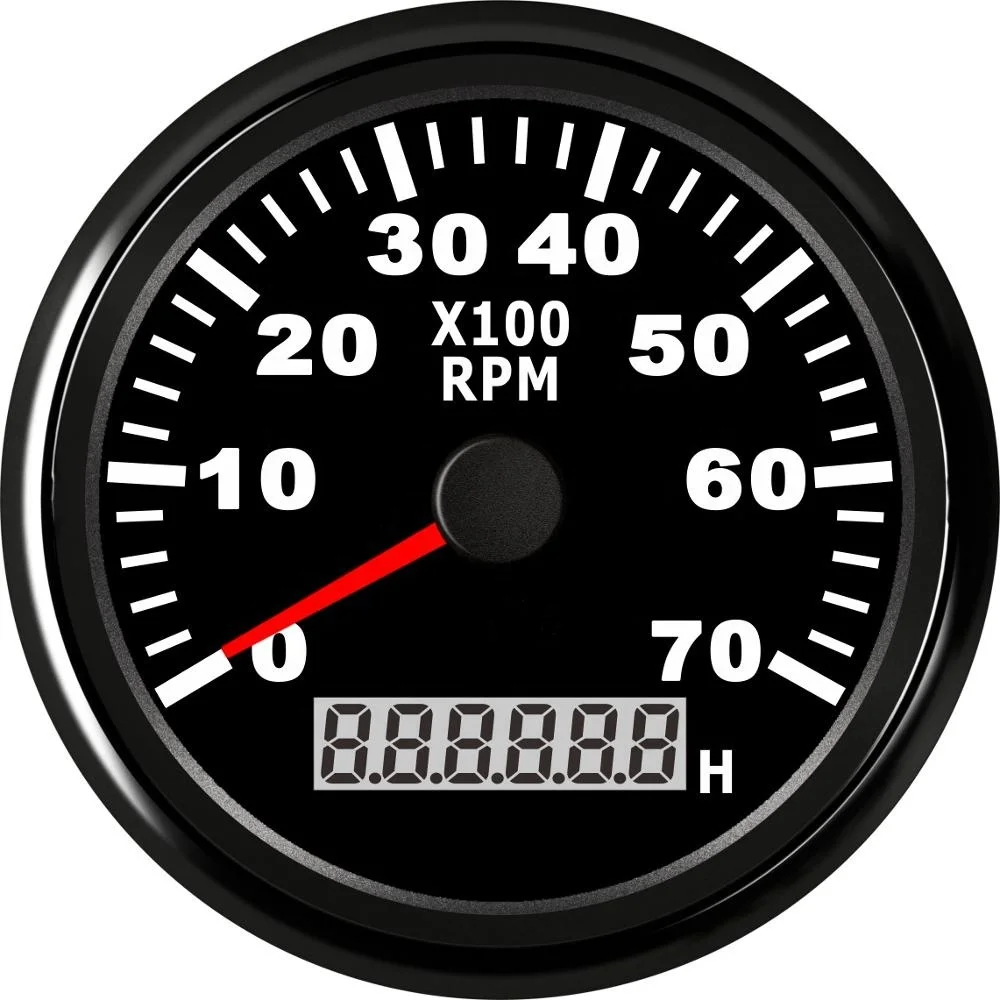 

Free Shipping 85mm Gasoline Tachometer RPM Meter 7000RPM Gauge With Red Backlight