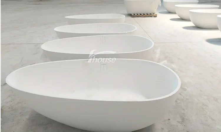 Stone Freestanding Bathtub Solid Surface Bathtub Artificial Stone Bathtub