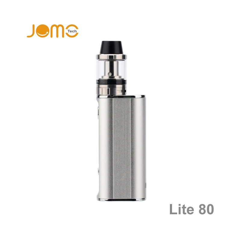 

China suppliers electronic cigarette 80w temperature control box e cigarette Jomo lite 80 TC vape mod with 2600mah battery, Silver;black