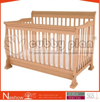 Cubby Plan Convertible New Born Cot Sleeping Solid Wooden Nursery