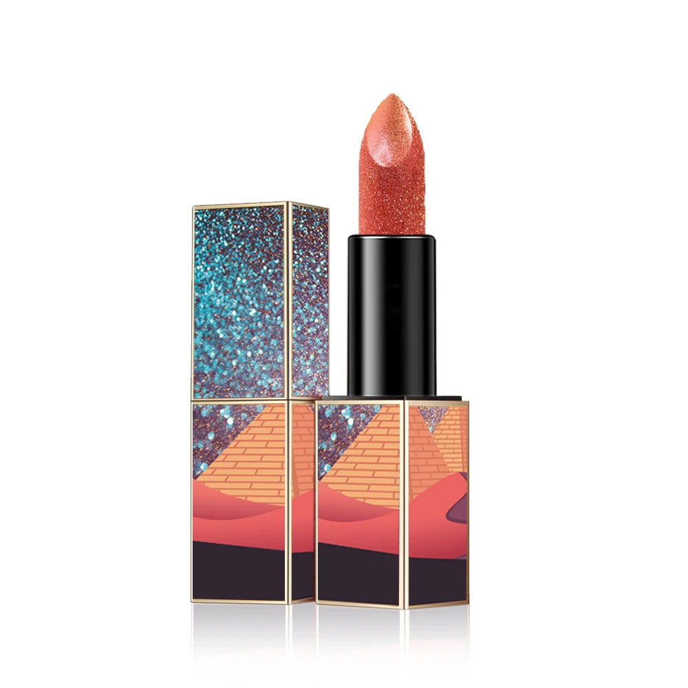 LCHEAR DQ1158 6 colors Glitter metallic lipstick Long Lasting Shimmer Silky Cream Full Color Nourish Lip Makeup