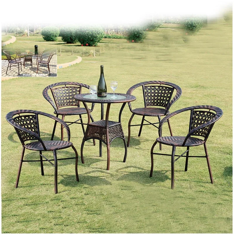 Smart Garden Outdoor Rattan Restaurant Tables Chairs Designer Furniture Patio Wicker Restaurant