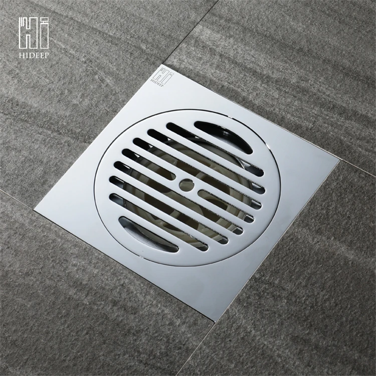 Bathroom Accessories Chrome Brass 150x150mm Shower Drain Anti Odor Floor Drain