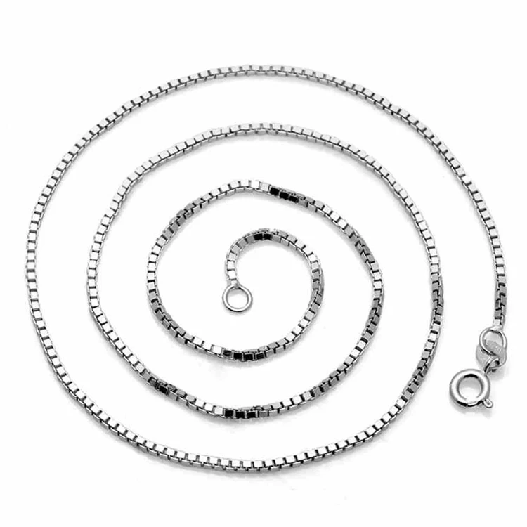 

ELBLUVF Free Shipping 925 Sterling Silver Jewelry Simple Necklace Box Chain