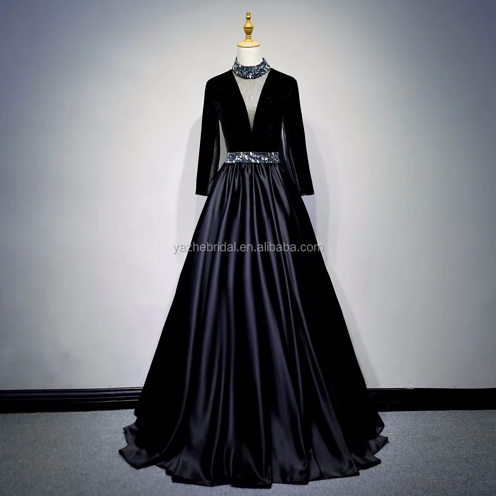 black velvet ball gown