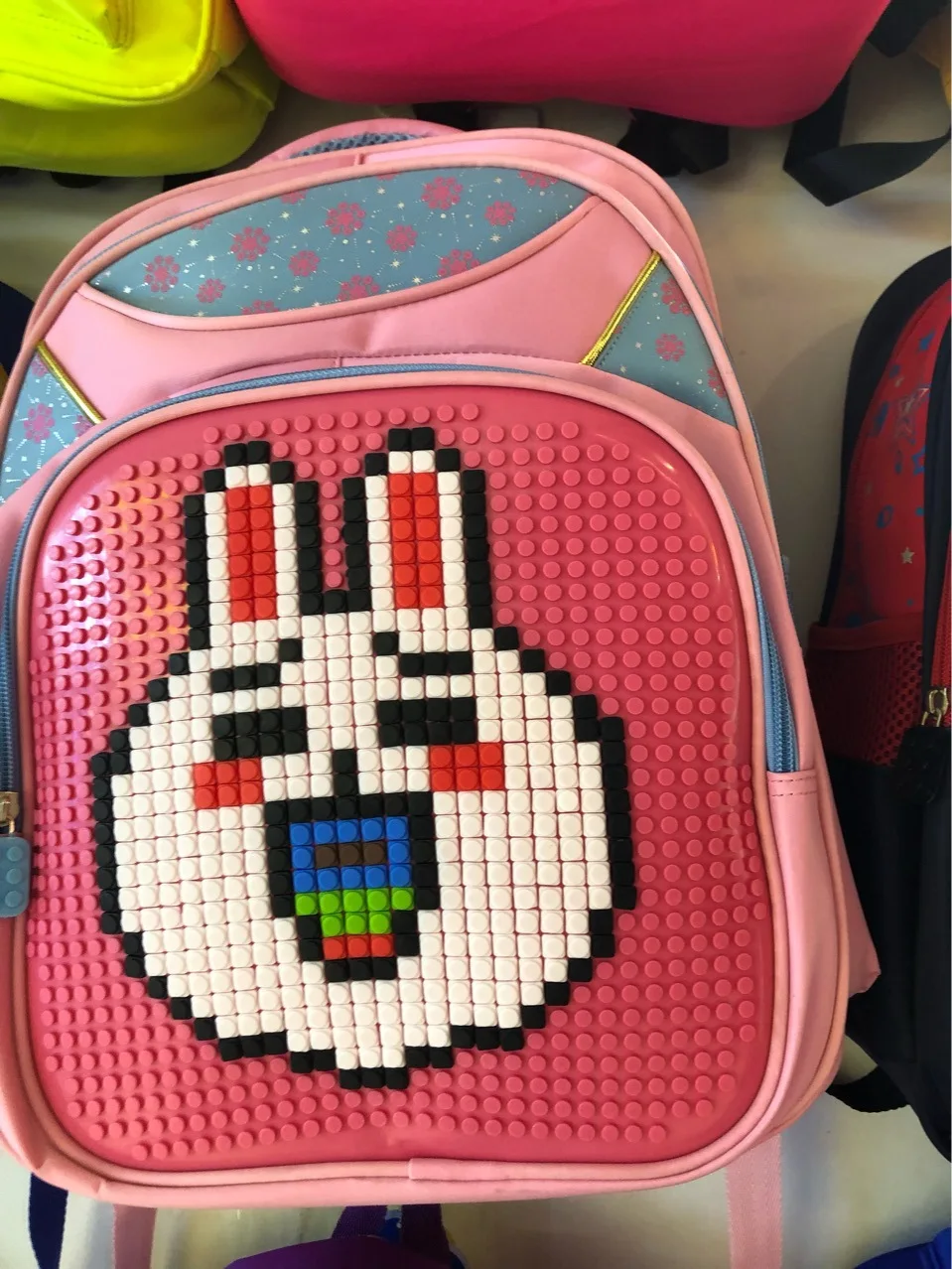 High Quality Silicone Puzzle DIY Kids School Bag Backpack Lego.jpg