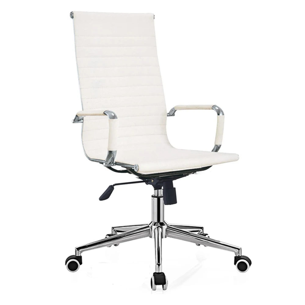 高背旋转主任工作最舒适的白色办公椅