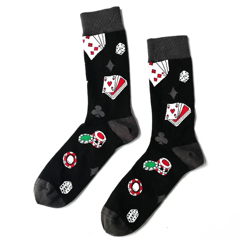 Men Novelty Odd Poker Card Gambling Cotton Dress Socks Buy Odd Socks
