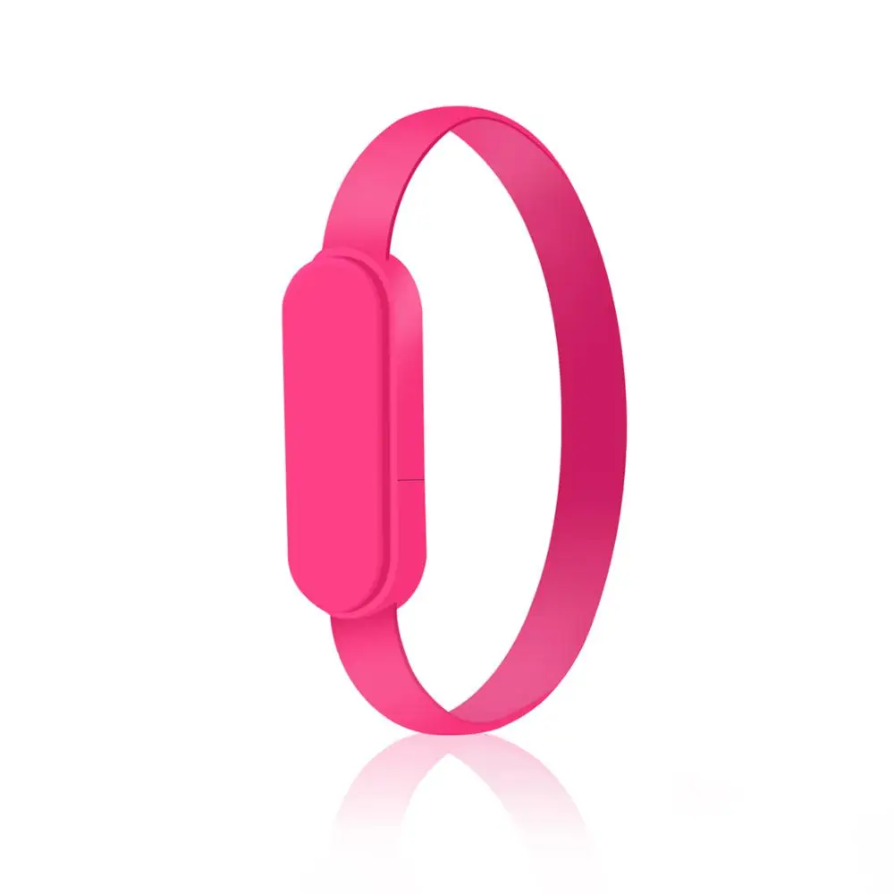 

New product ideas 2019 colorful 22cm wristband phone charger bracelet for iphone and android cell phone wristband charger 2 in 1, White,black,blue,red,pink