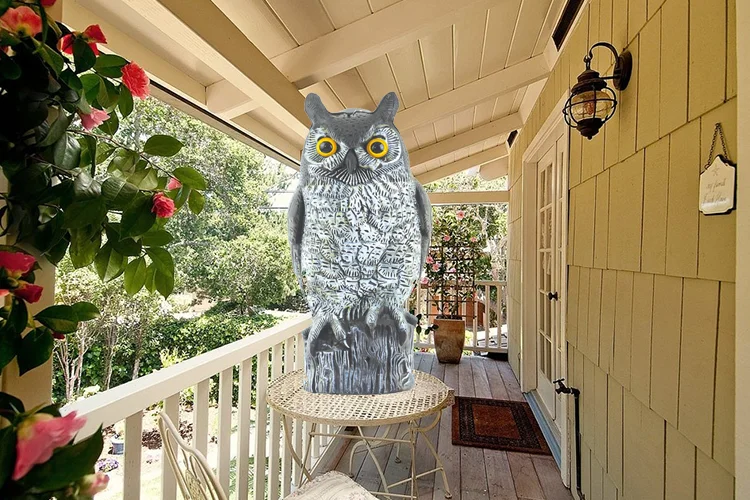 Bstw Plastic Bird Scarer Owl In Garden Lawn With Garden Owl - Buy