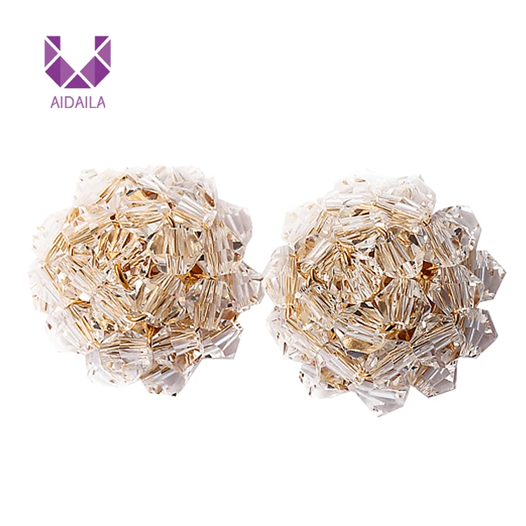 

AIDAILA Fashion Stylish Circle Crystal Stud Earrings for Women, As picture show