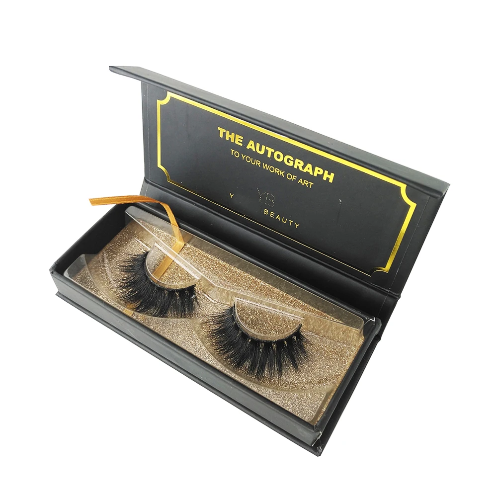 

oem custom package professional hand made 100% 3d mink eyelashes, Natural black
