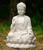 Stone Thai Buddha Statues Sitting On Lotus Made By White Marble