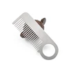WB200-515 Men's Pocket Beard Metal Key Chain Comb Silvery Stainless Steel Comb