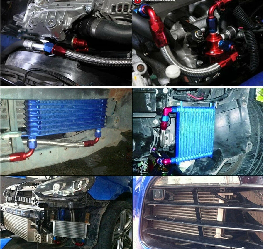 Car & Truck Oil Coolers 19 Row Oil Cooler w/ Bracket Hose Kit For BMW