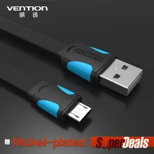 VENTION Mobile Phone Cable 1m Flat Micro USB Cable 2.0 Data Sync Charger Cable For Samsung galaxy i9300 i9500 S4 S3 HTC