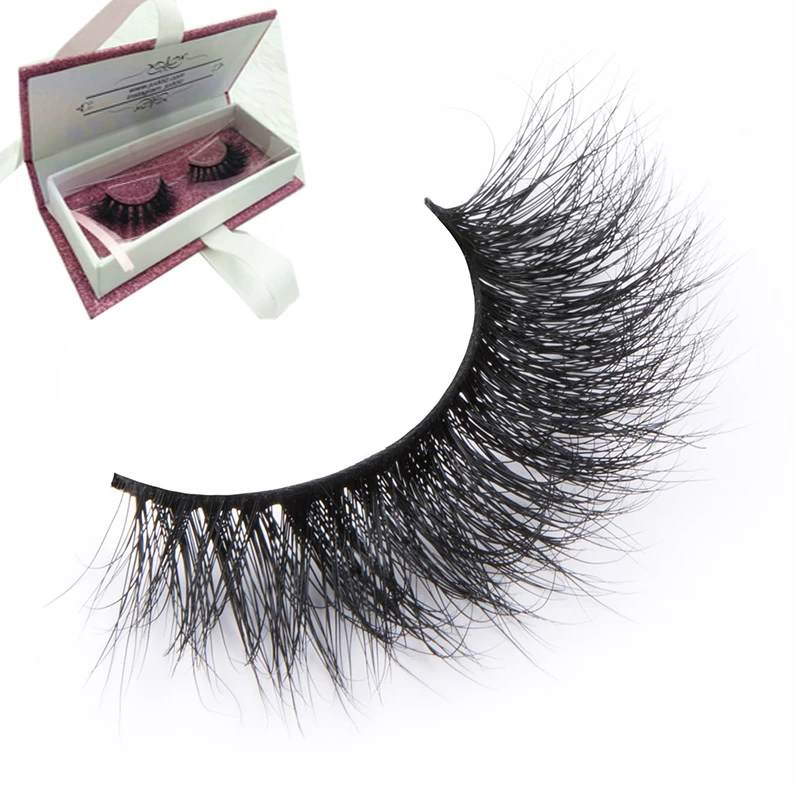 

High quality real mink lashes with magnetic eyelashes packaging box, Natural black